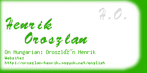 henrik oroszlan business card